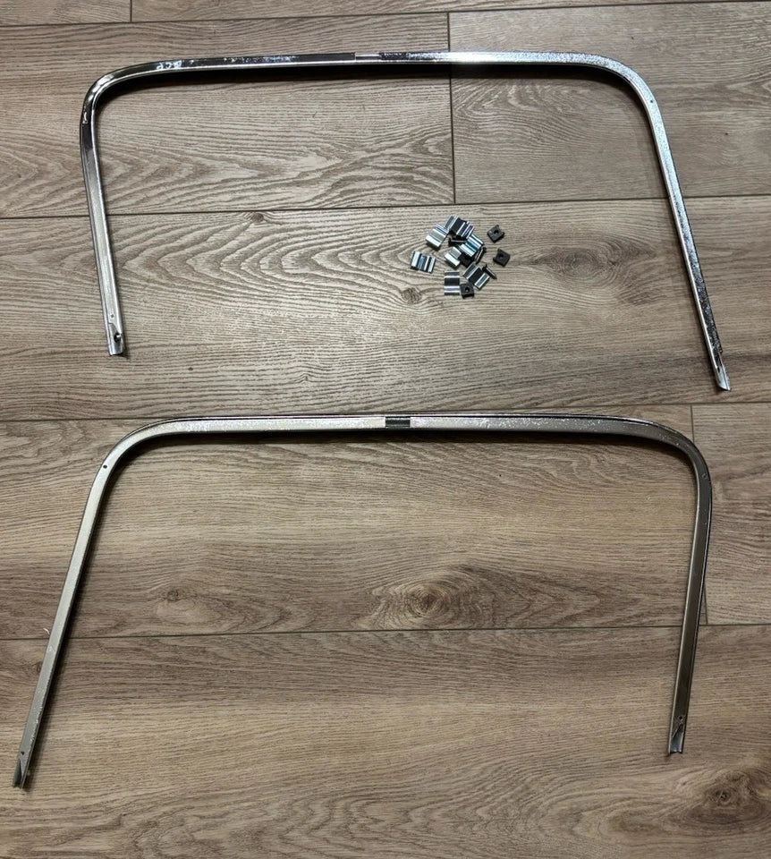 OEM PR Door Trim Panels Upper Inner Show Chrome 1955 2nd - 1959 Chevy GMC Truck