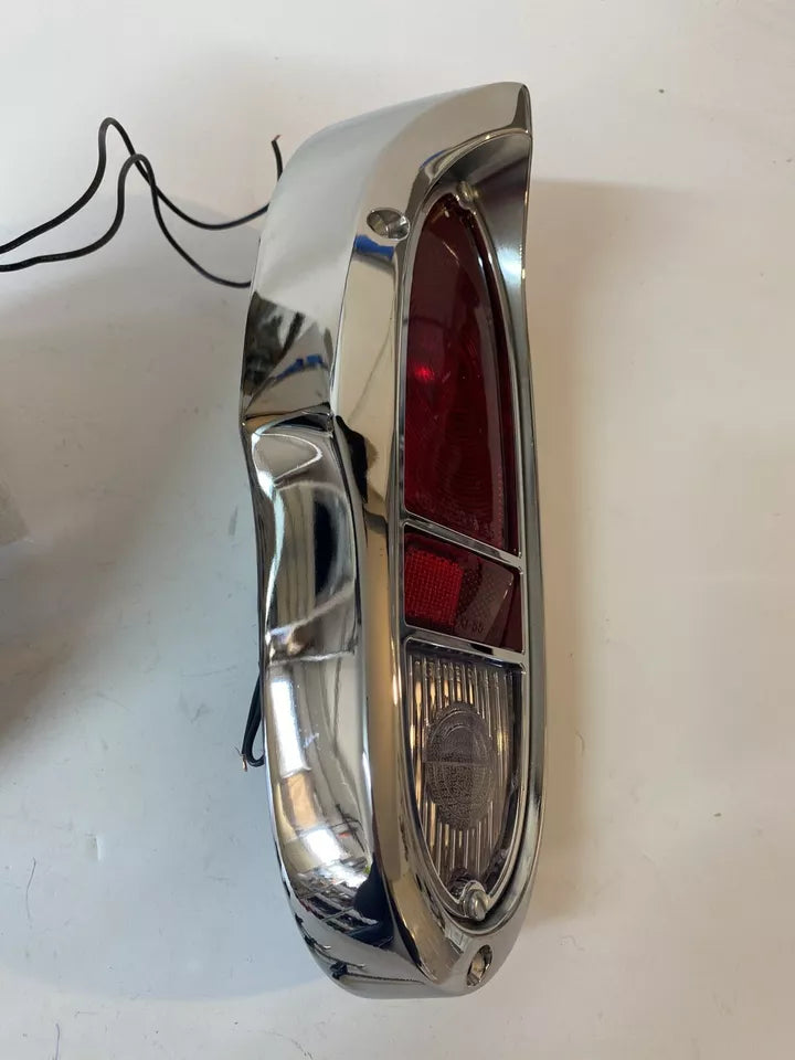 1956 CHEVY NOMAD SHOW CHROME V-8 EMBLEMS UNDER TAIL LAMPS