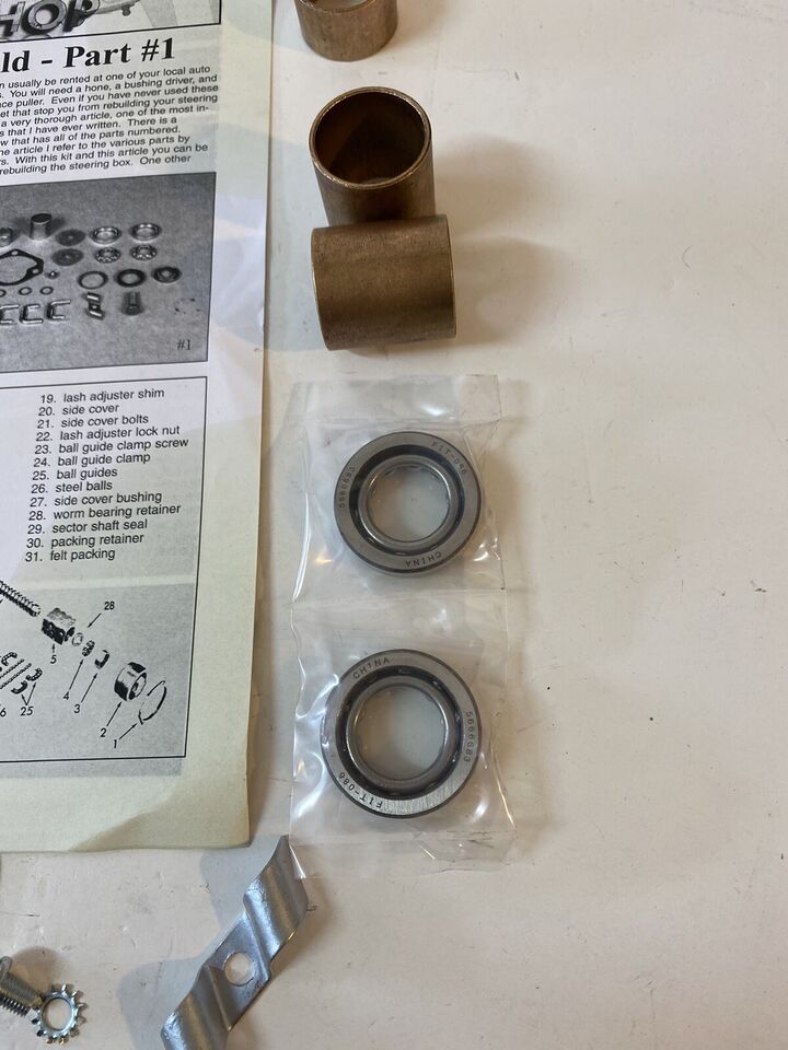 1955 - 1957 CHEVY ALL PASSENGER CAR STEERING BOX OVERHAUL REBUILD KIT