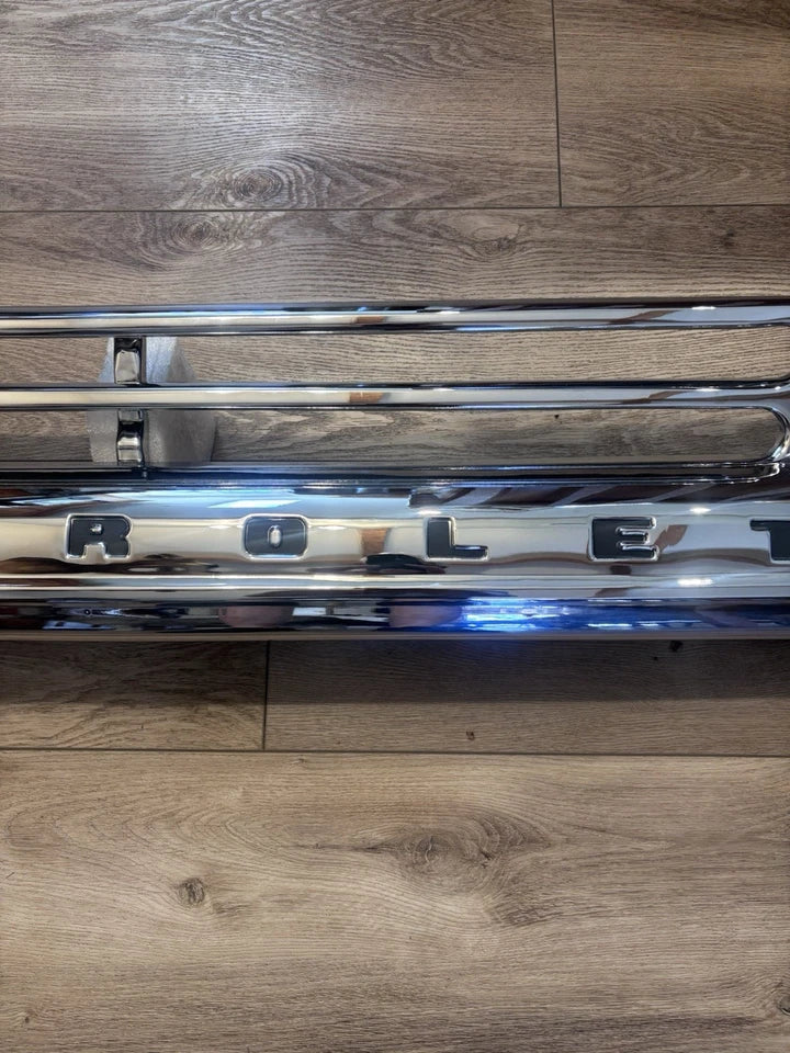 1958 1959 Chevy Pickup Truck Front Grille Chrome Metal "CHEVROLET" With Brackets