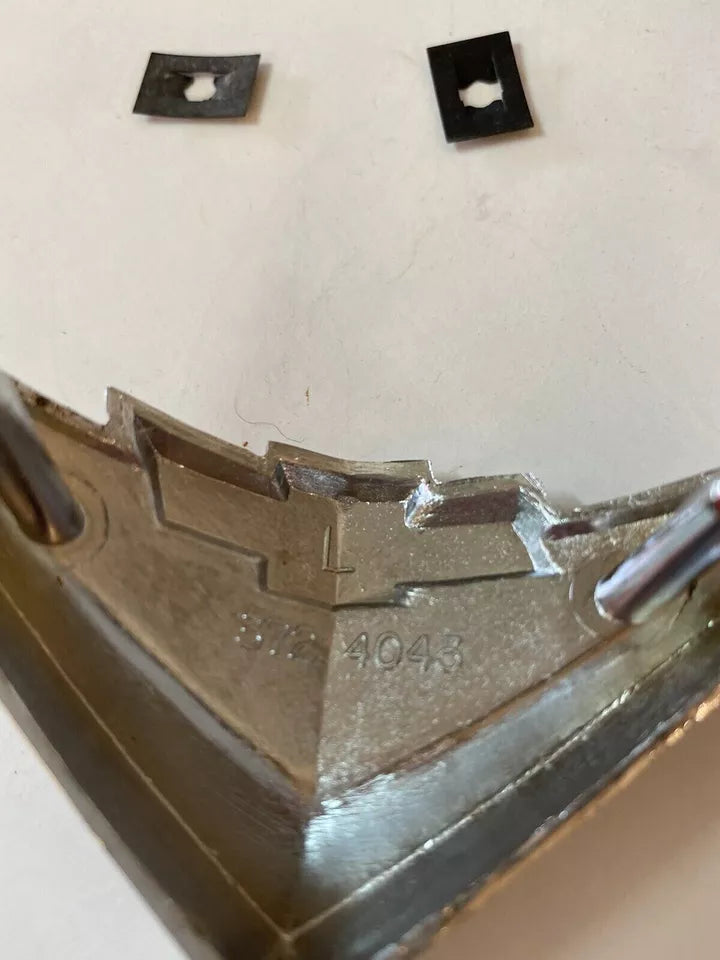 1956 CHEVY NOMAD SHOW CHROME V-8 EMBLEMS UNDER TAIL LAMPS