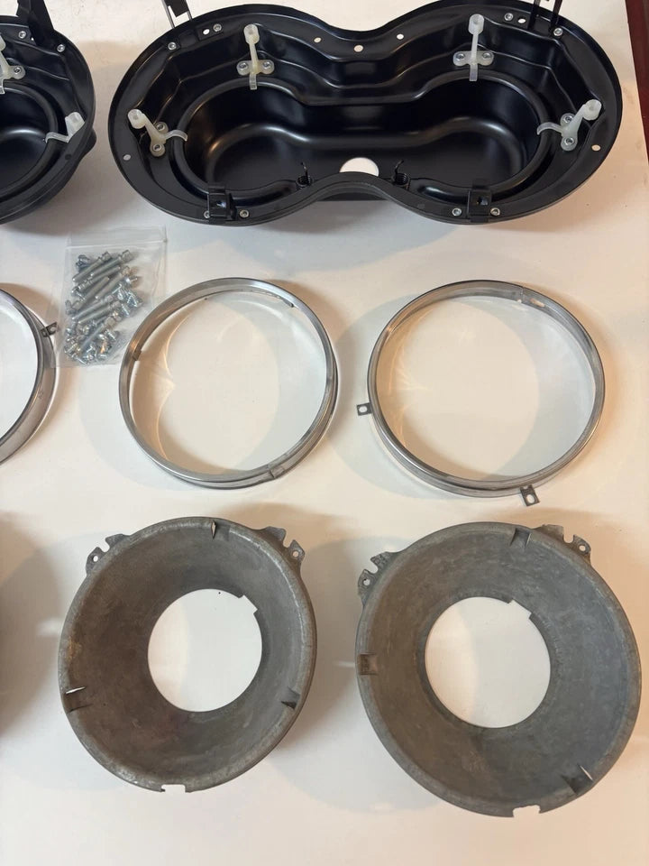 1958 - 1959 Chevy Headlight Bucket Pair Complete GMC Truck Pickup 1958 1959 Hardware