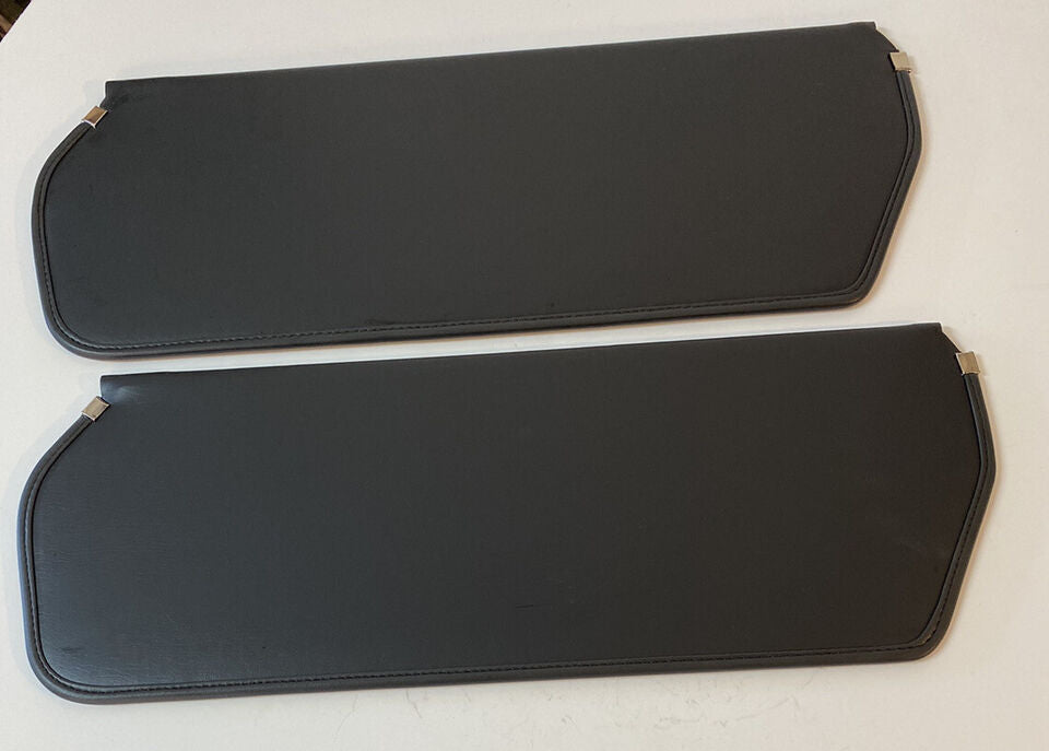 1973-1987 Chevy GMC Full Size Truck Inside Sun Visors Black Vinyl With Brackets