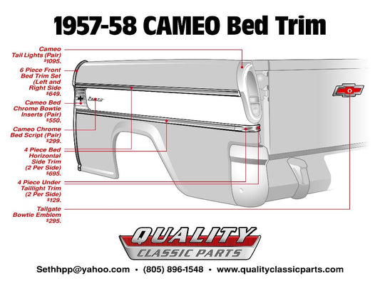 1957 - 1958  Cameo Bed Trim Complete Kit 20 Piece