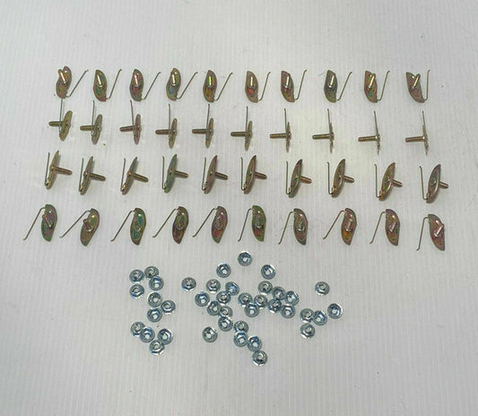 Molding Clips: 1957 1958 Chevy Cameo Bed Side Trim Factory Molding 40 CLIPS With Nuts Free Ship