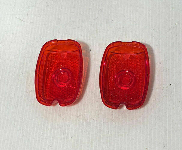 Tail Light Assemblies: 1937 1938 Chevy Car 1940-53 Truck Tail Lite Lens Red Plastic Glo Brite New Pair