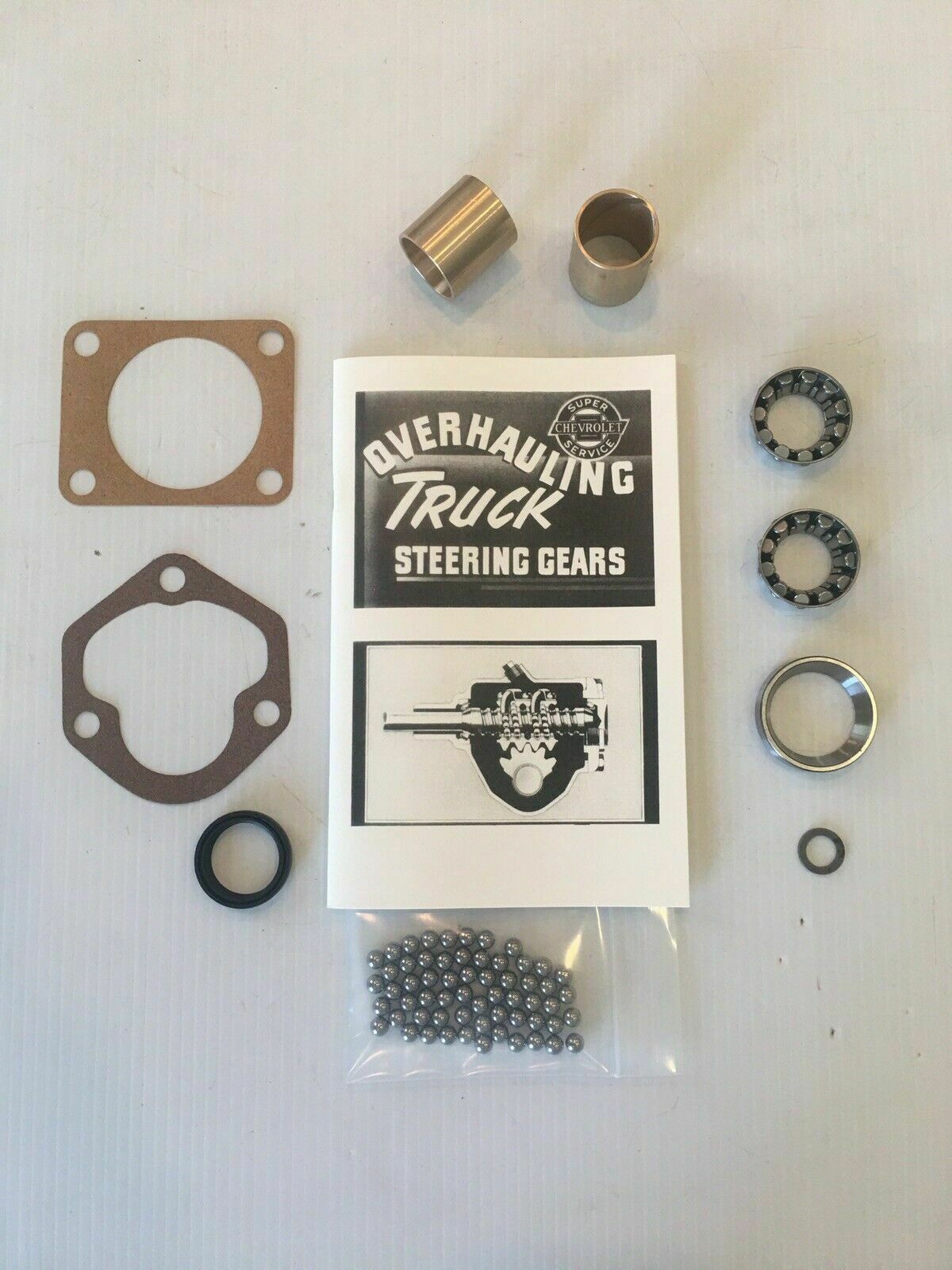 Steering rebuild kit: STEERING BOX REBUILD KIT CHEVY GMC TRUCK 1955  - 1959 New Complete