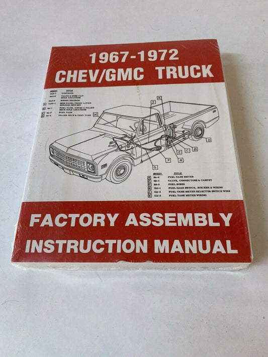 Manuals: 1967 - 1972 Chevrolet Truck Factory Assembly Manual for Chevy Pickups 1000 Pg +