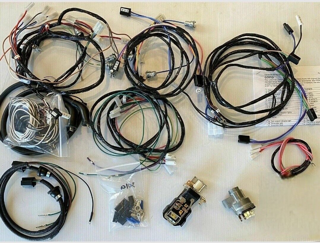 Wiring Harnesses: 1955 1956 1957 Chevy Truck USA Complete Correct Wiring Harness Kit Gen Switches